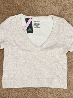 Wild Fable Ribbed V-Neck Crop Top